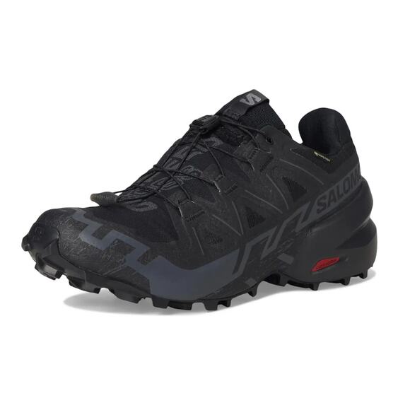 Salomon Mens Speedcross 6 Gore-Tex Trail Sneakers US 7 Black Waterproof EUC - Picture 1 of 14